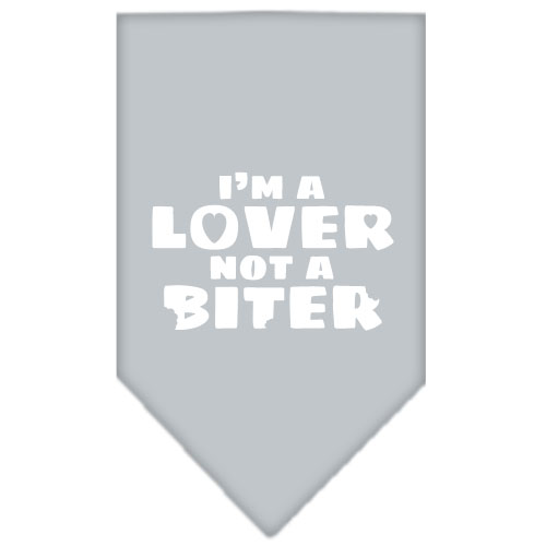 I'm a Lover Not a Biter Screen Print Bandana Grey Large